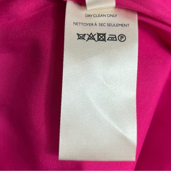 Maeve Bow-Tie Satin Mini Dress Hot Pink US 14 - Picture 9 of 13